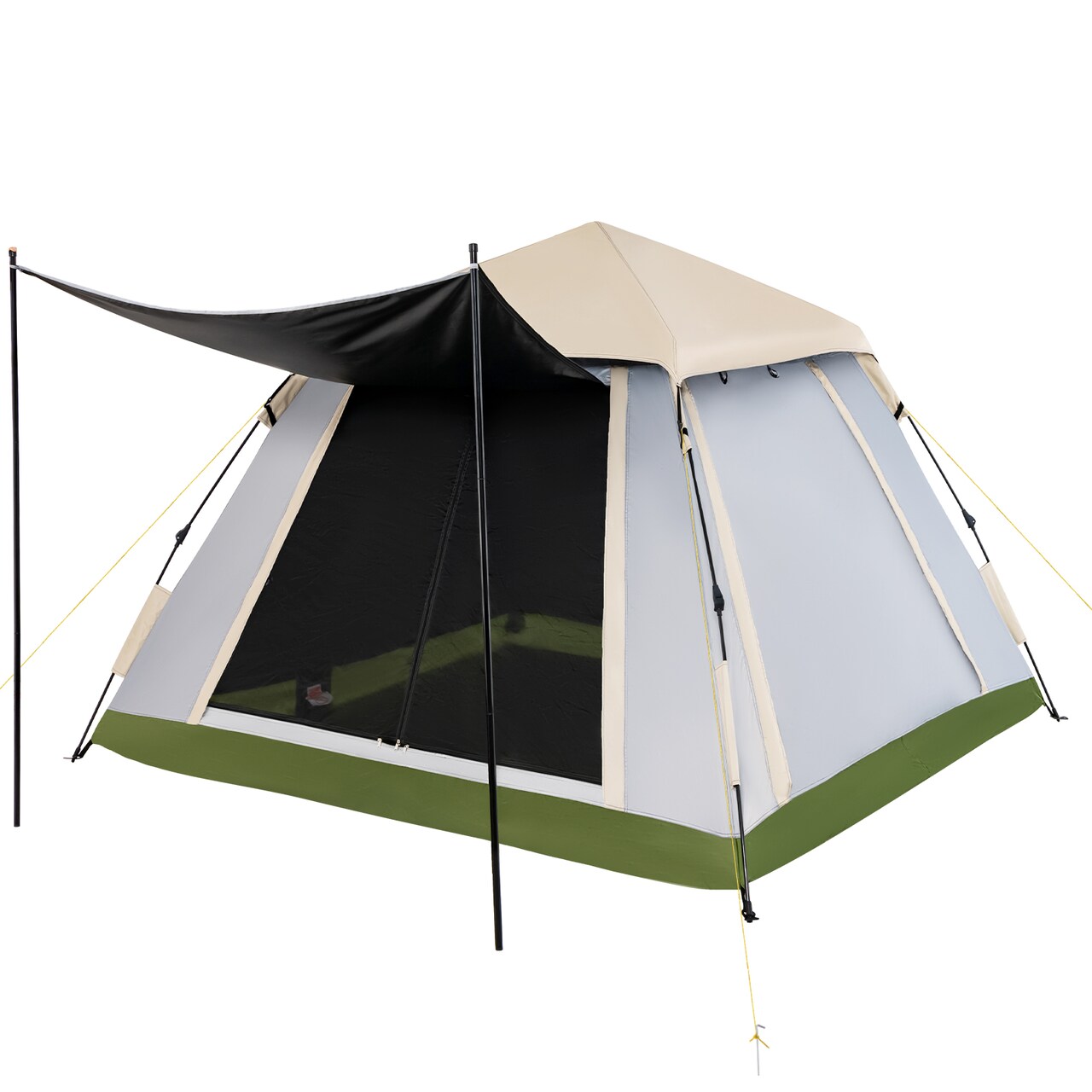 Portable Pop-Up Camping Tent 2-4 Person Family Waterproof Dome Beige Green Grey